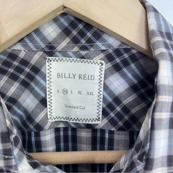 Billy Reid Standard Cut Plaid Check Button Down Shirt Size Medium - Picture 12 of 14